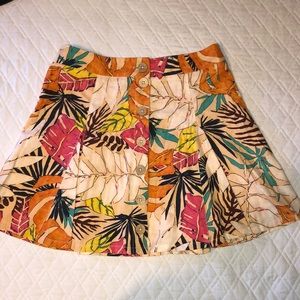 Front Button up Floral Skirt